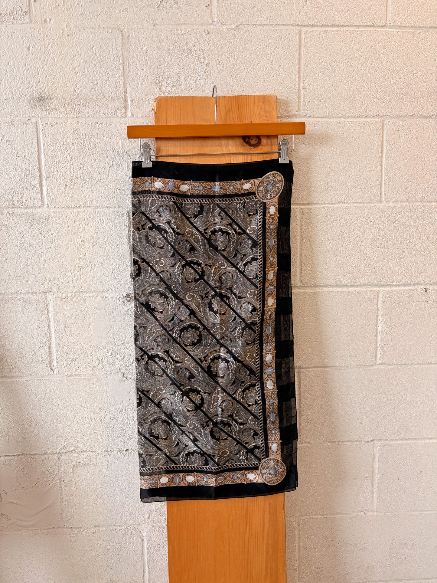 Made In Italy Dark Paisley Scarf