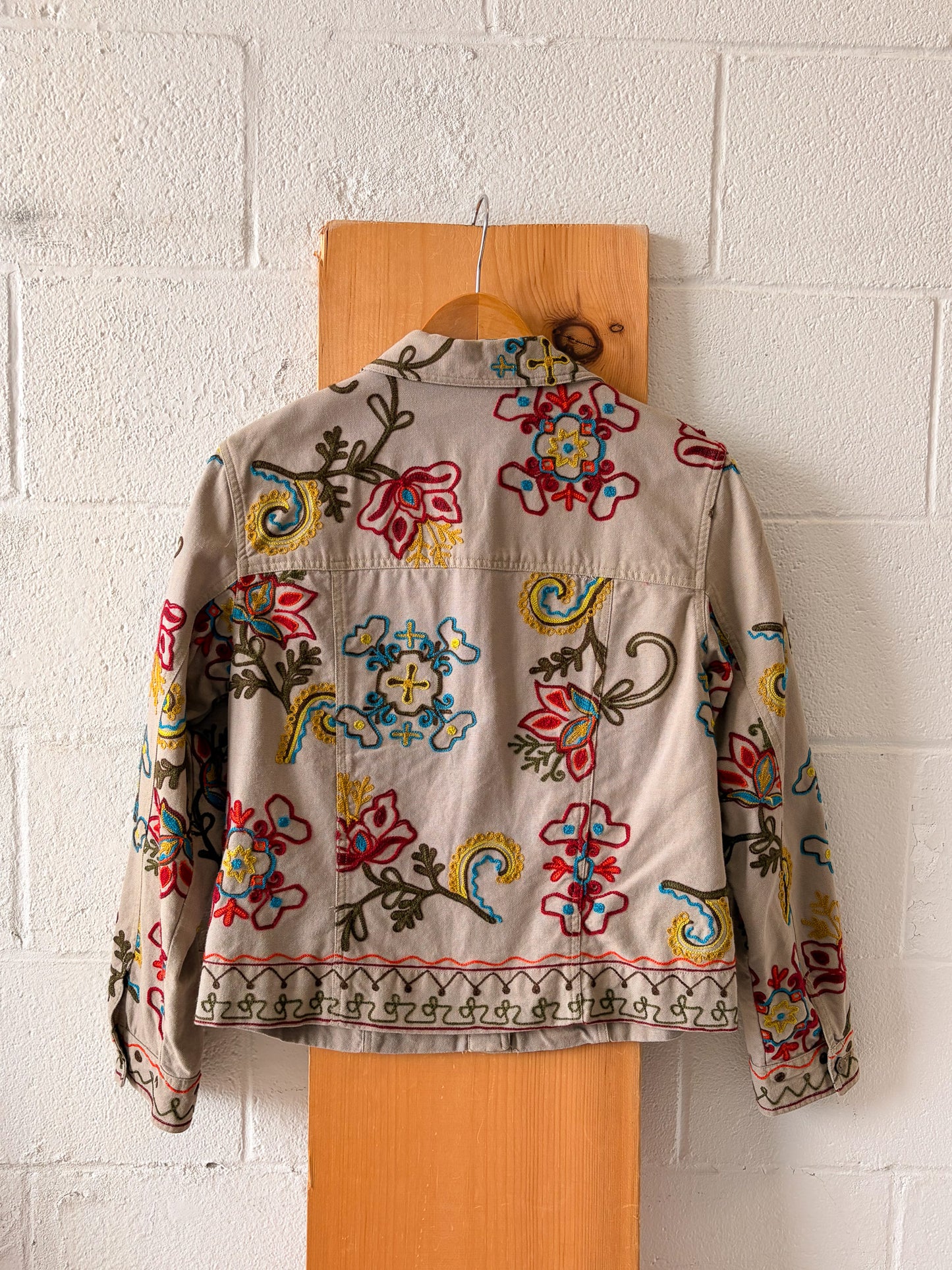 Embroidered Khaki Jacket : M