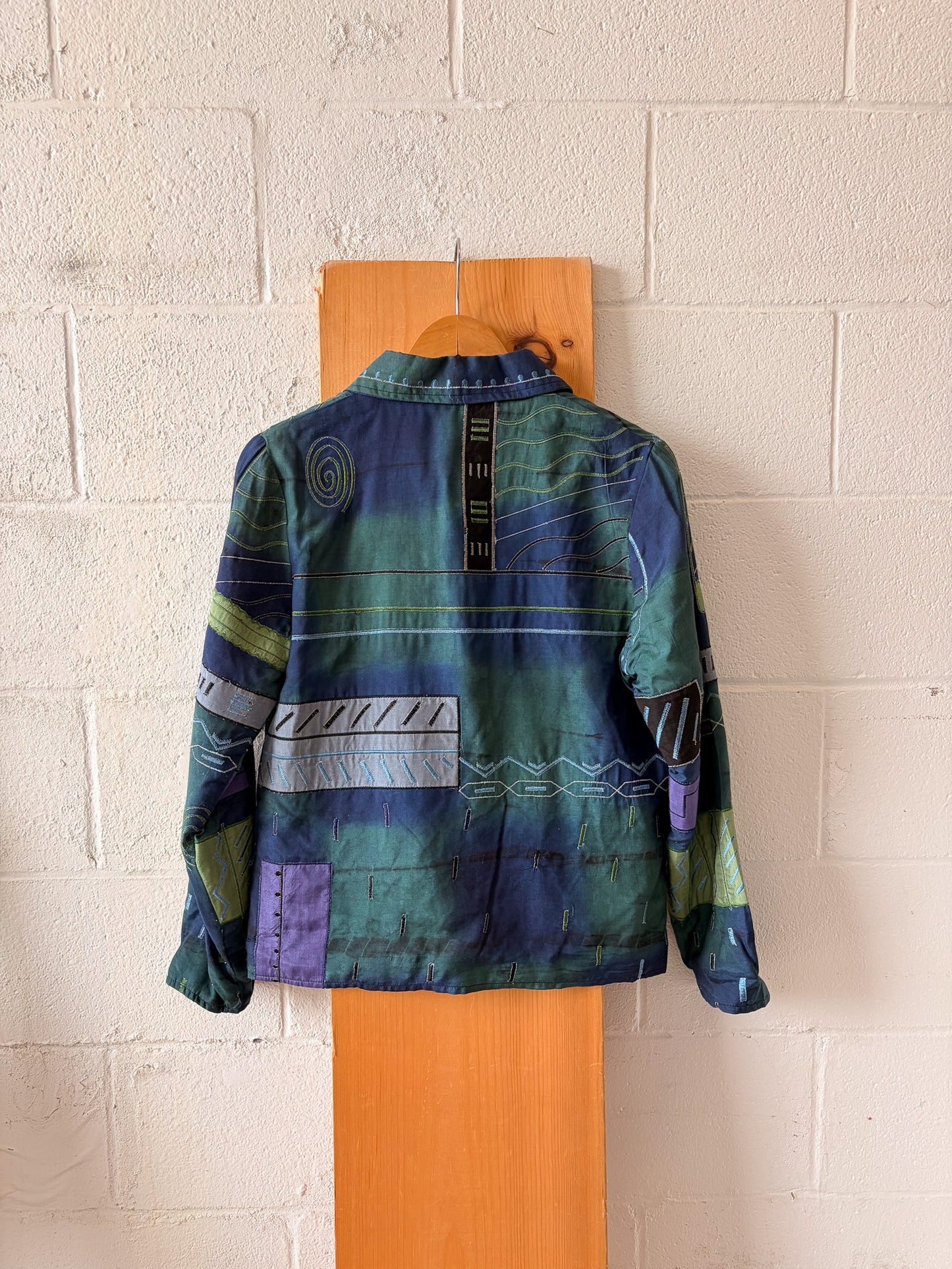 Vtg Geometric Patchwork Jacket : S