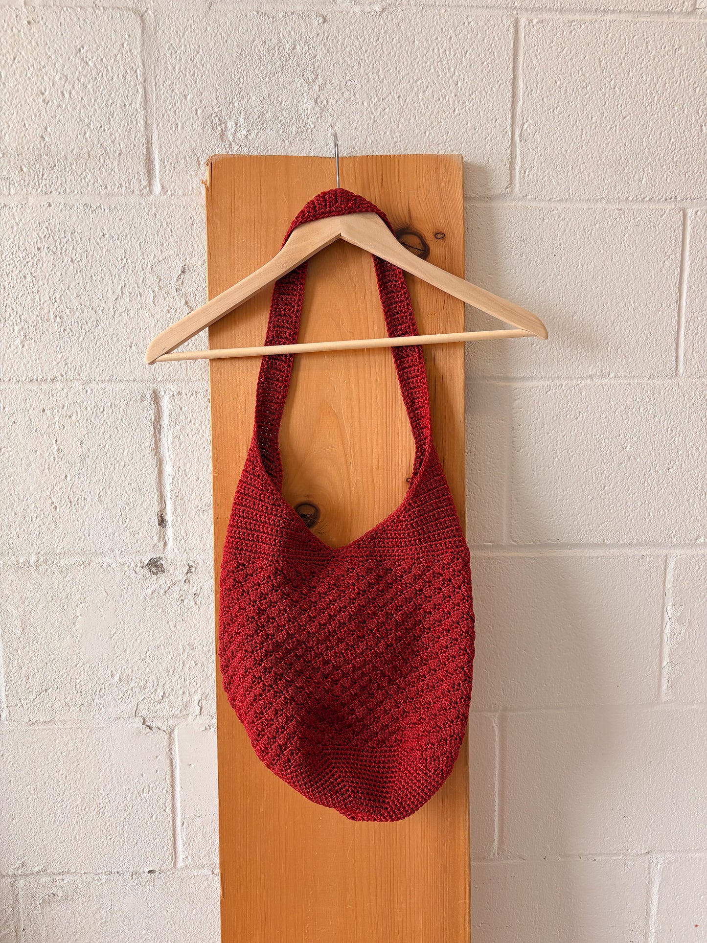 Red Knit Hobo Bag