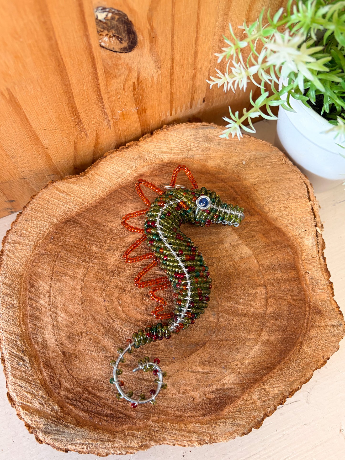 Beaded Seahorse Keychain