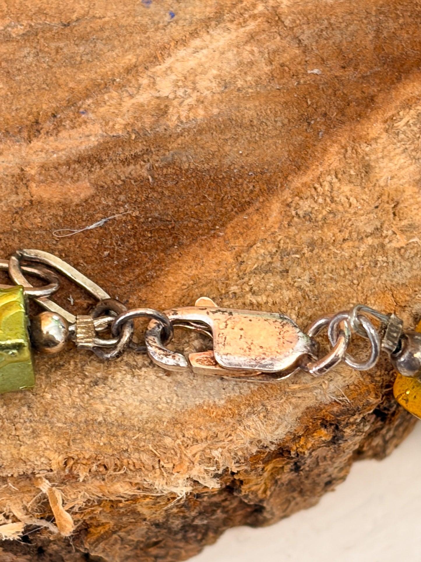 Colorful Square Beaded 925 Necklace