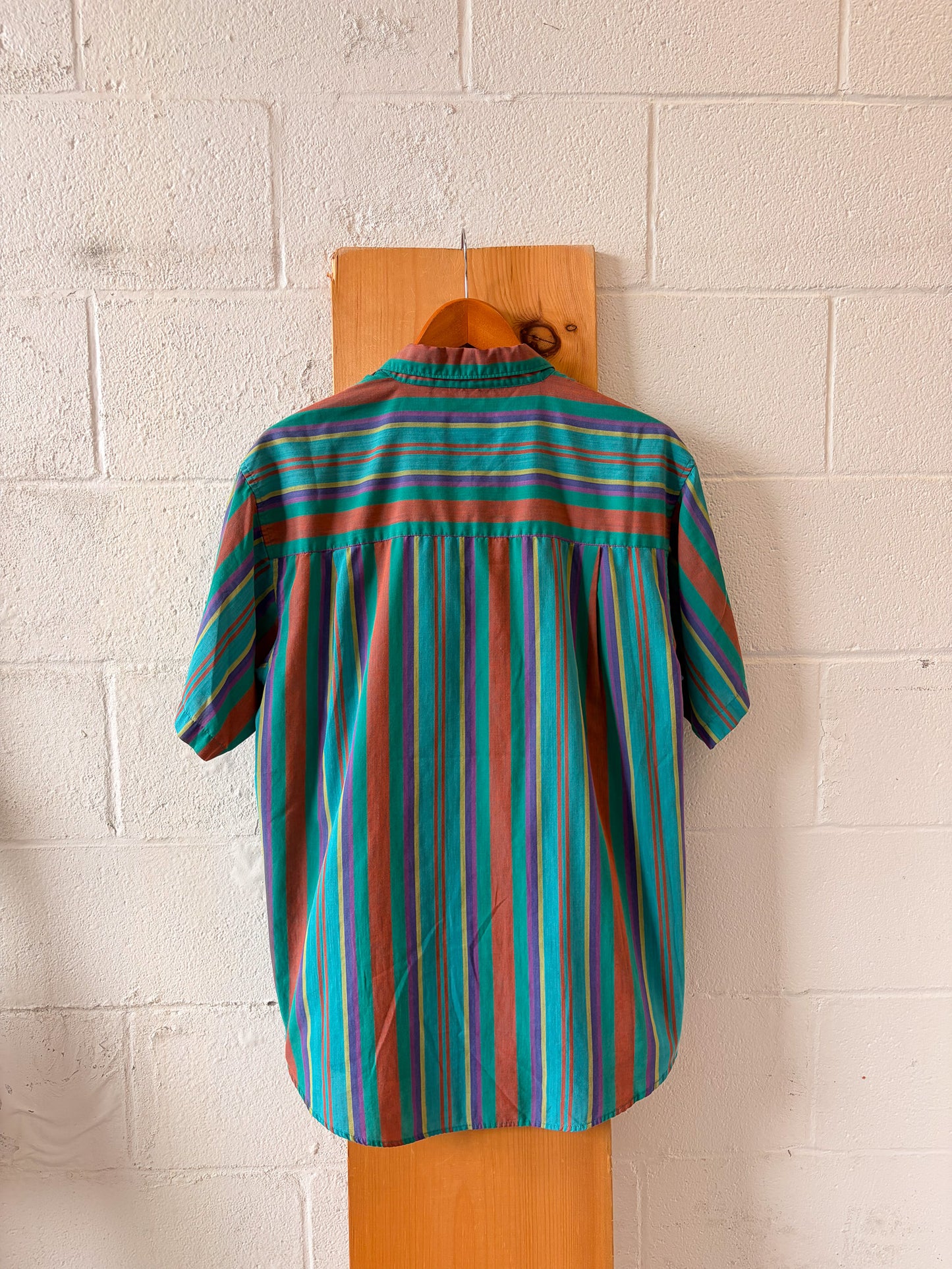 Vtg Striped Button Down : L