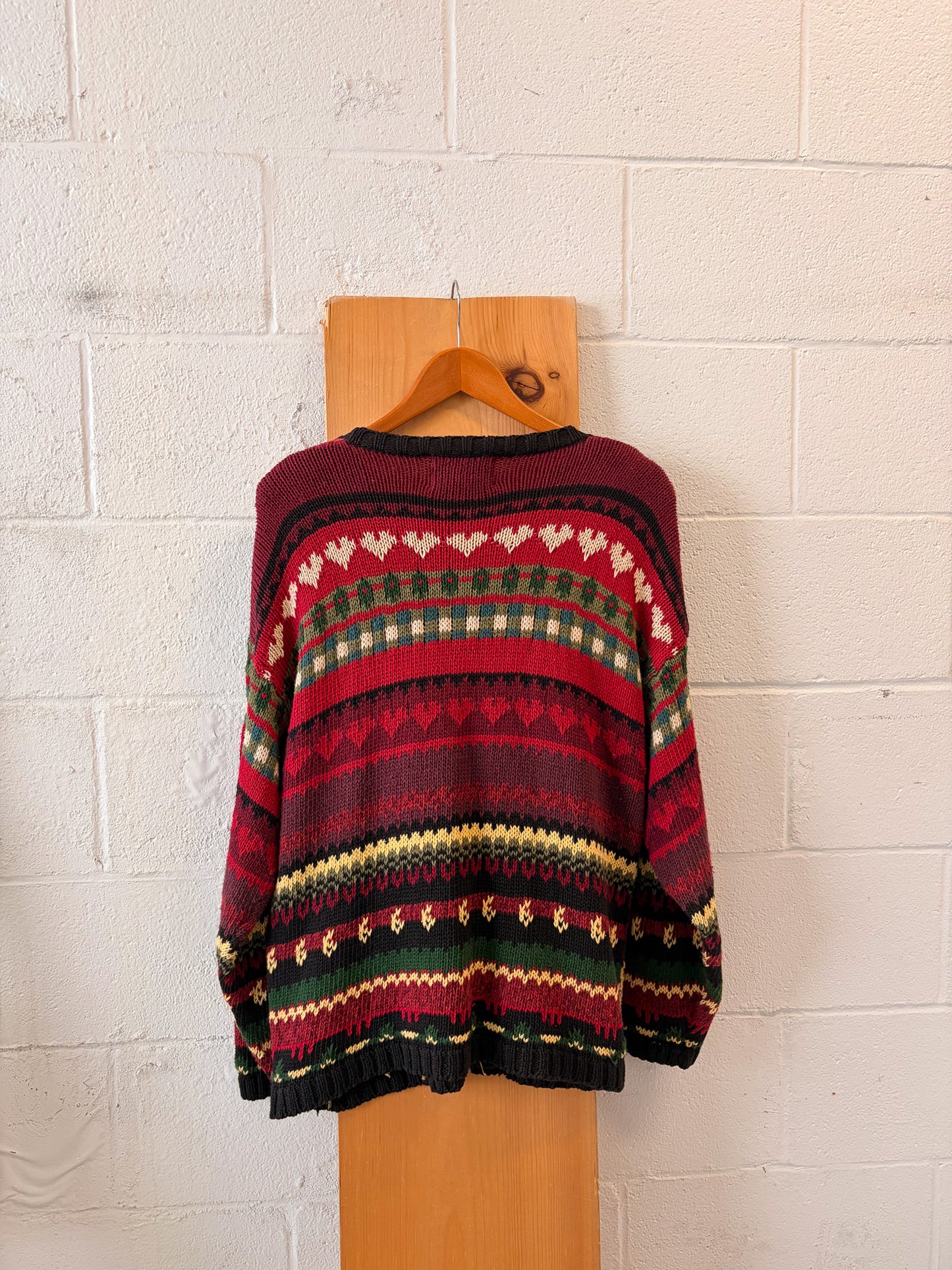 Vtg Floral Dragonfly Embroidered Cardigan : XL