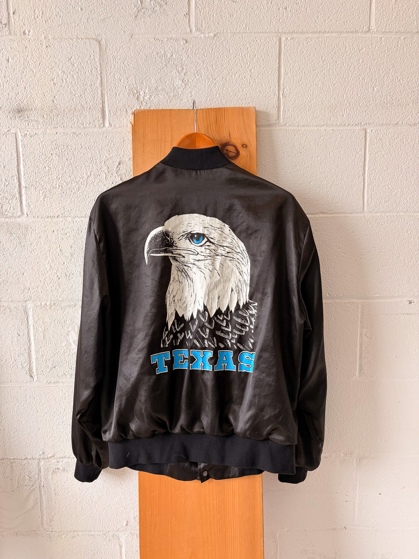 Vtg Texas Bald Eagle Bomber Jacket : L