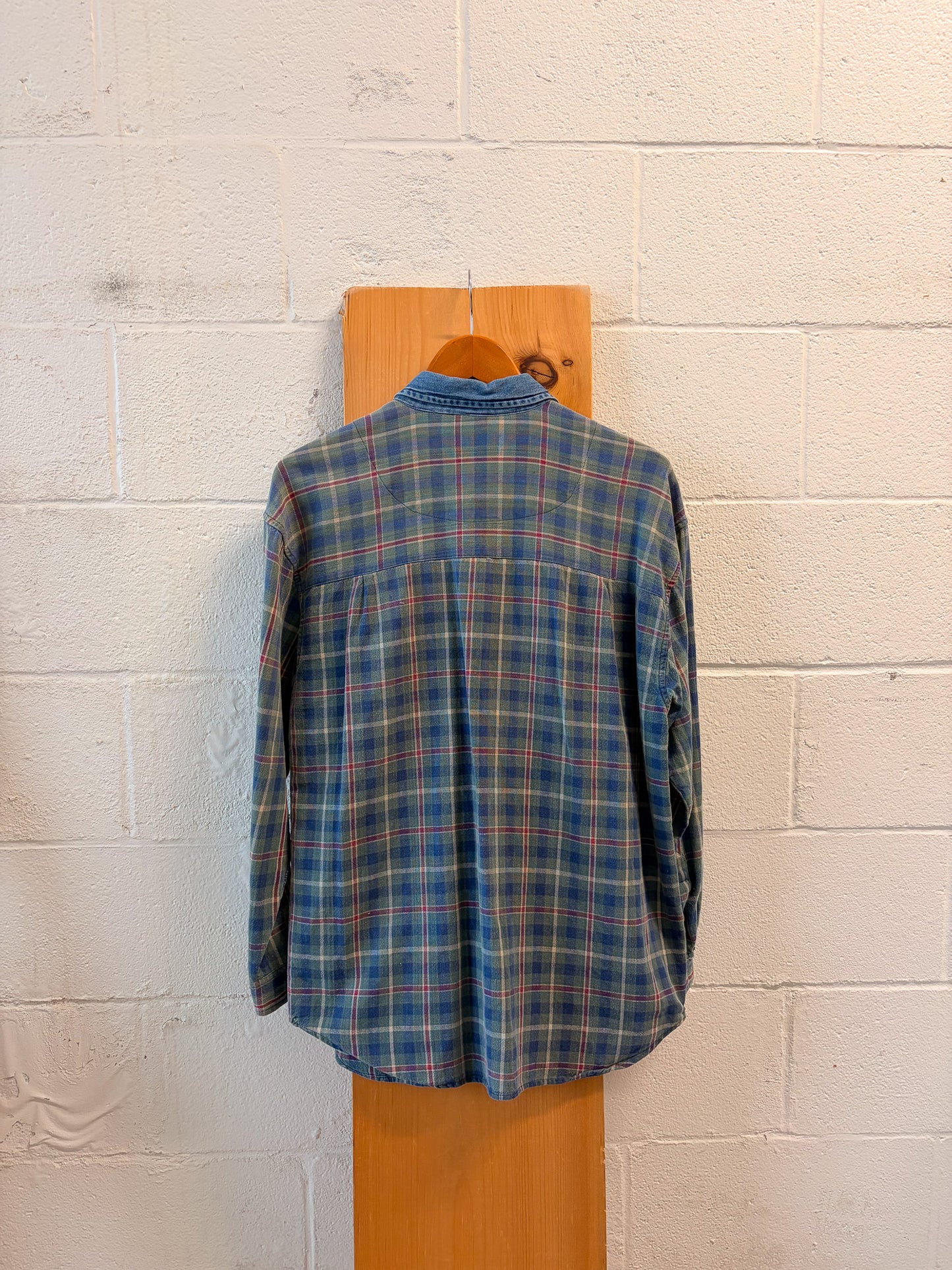 Vtg Faded Glory Denim Flannel : M/L