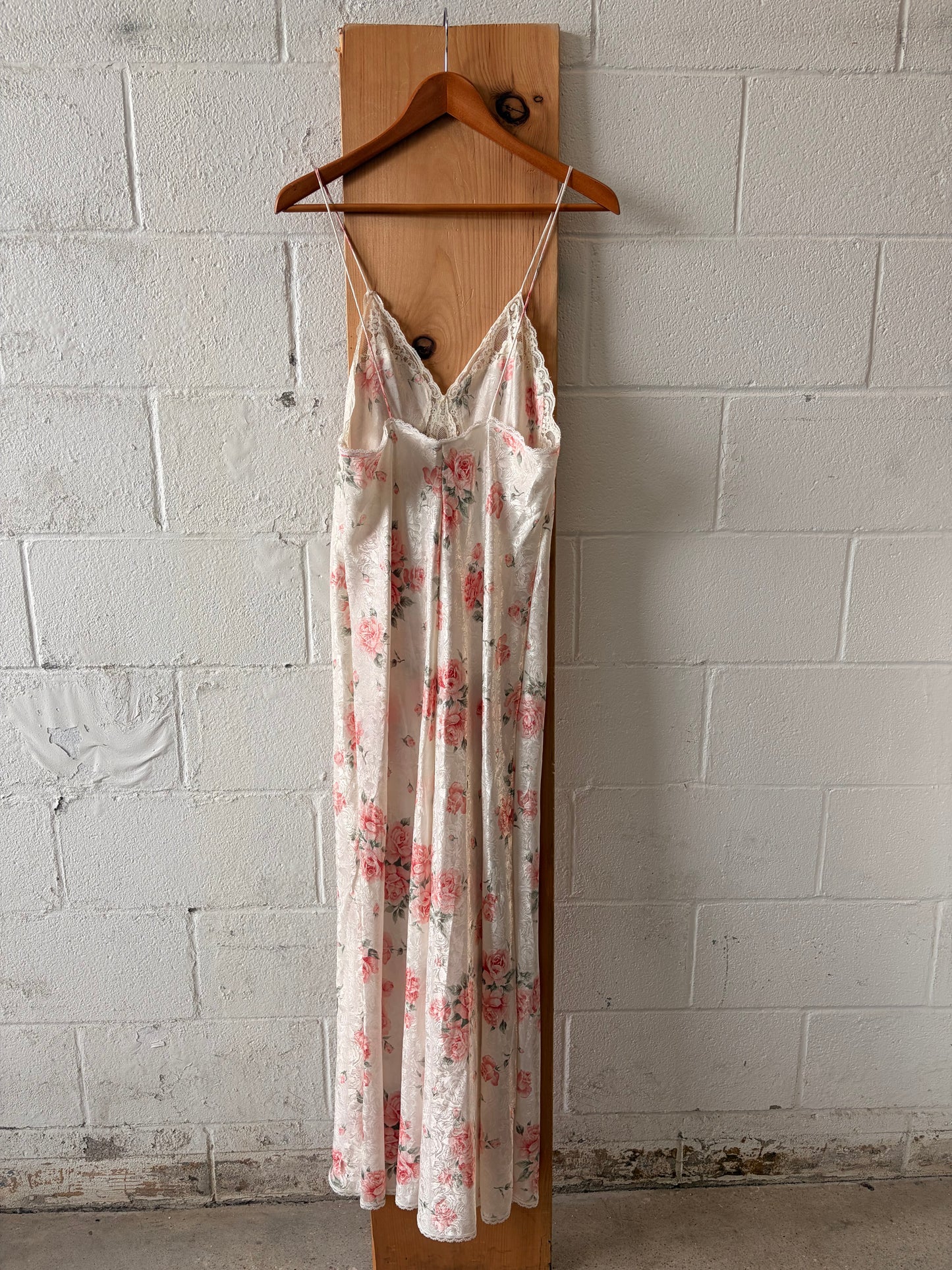 Vtg Long Floral Nightgown : L