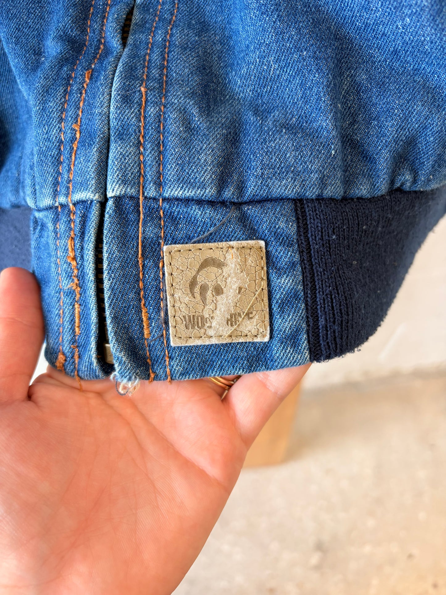 Wolverine Denim Bomber Jacket : L