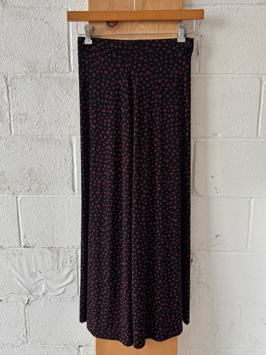 Vtg Swirl Print Maxi Skirt : S