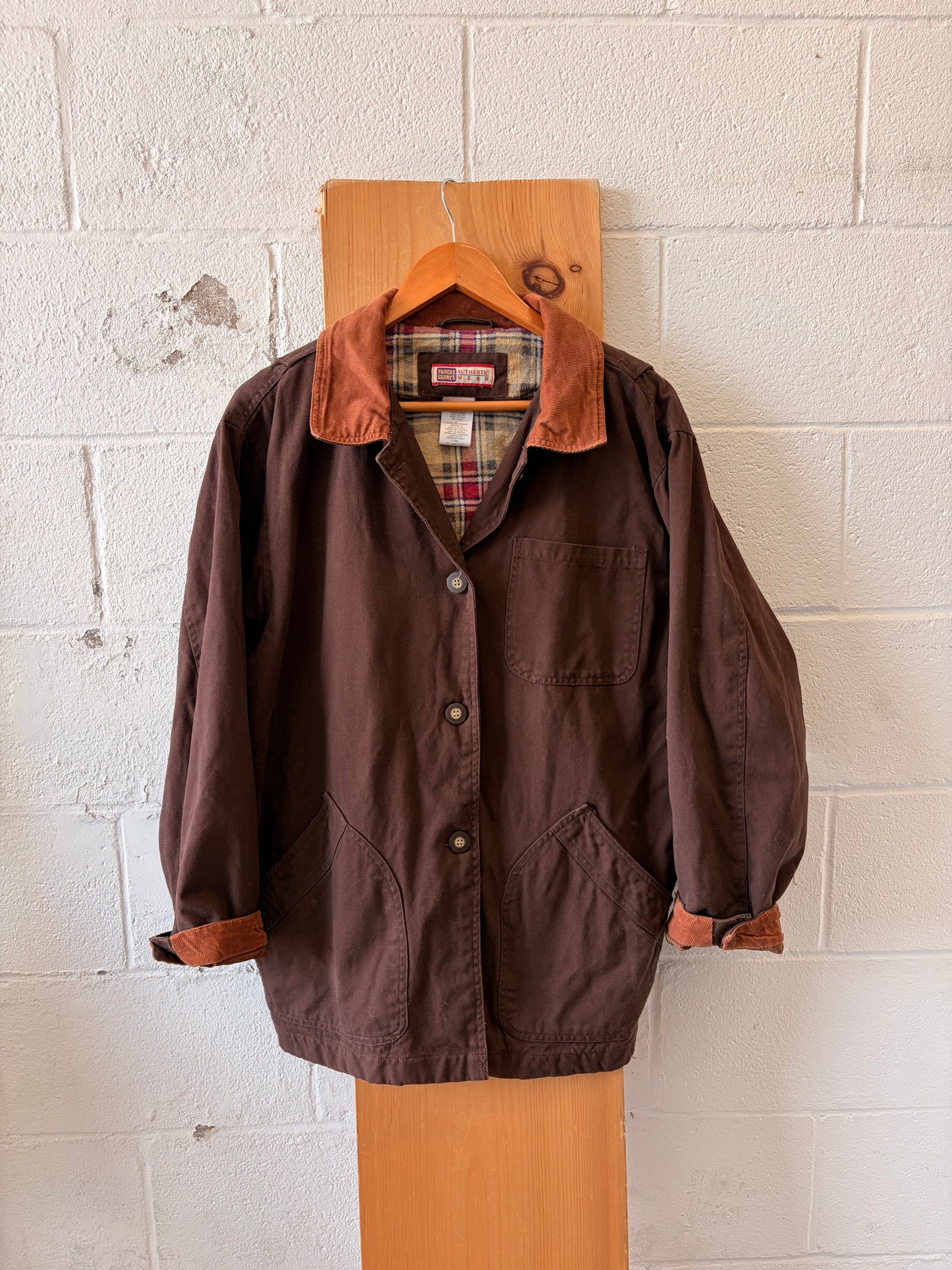 Vtg Brown Faded Glory Barn Jacket : L