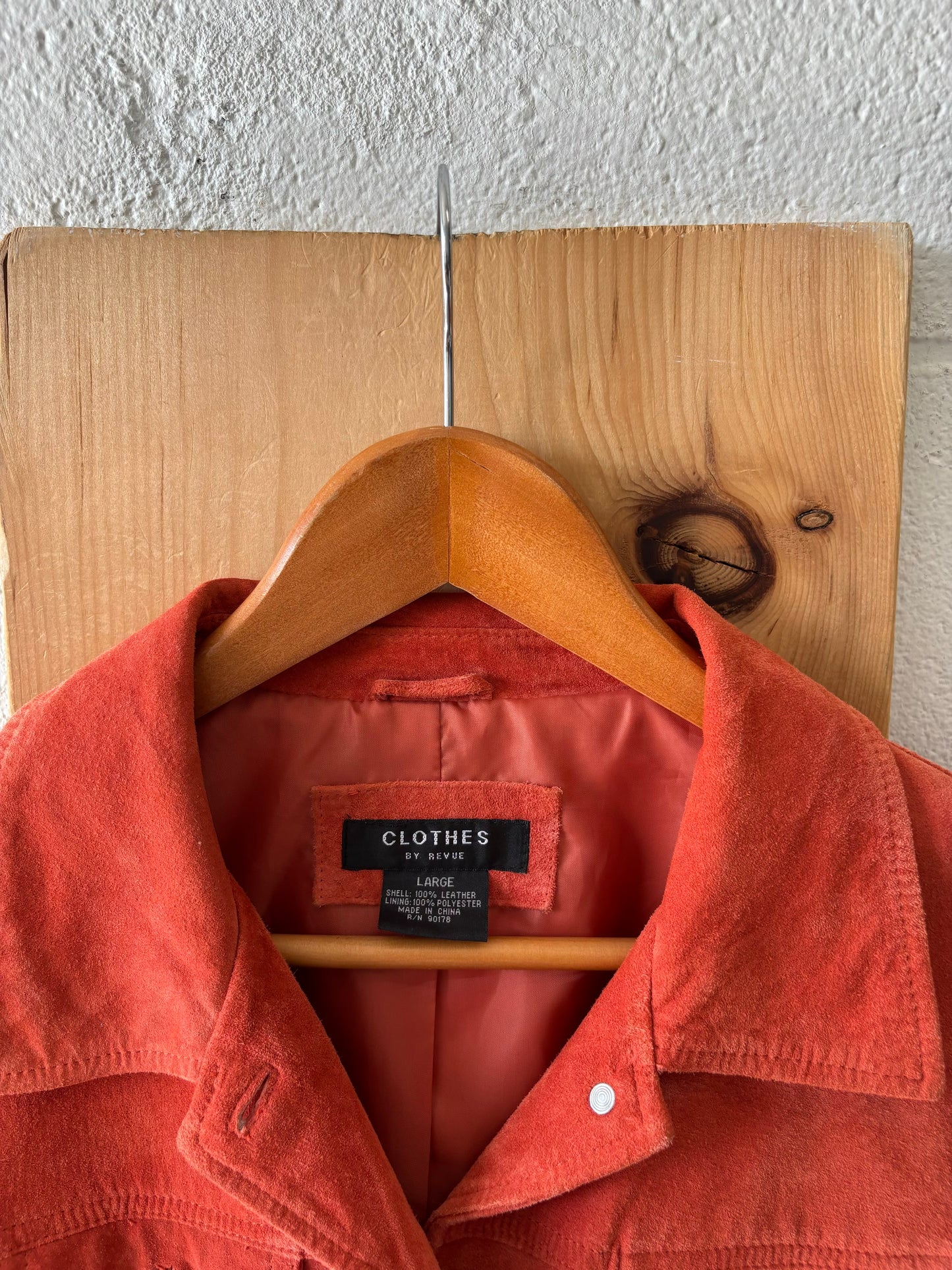 Orange Leather Jacket : L