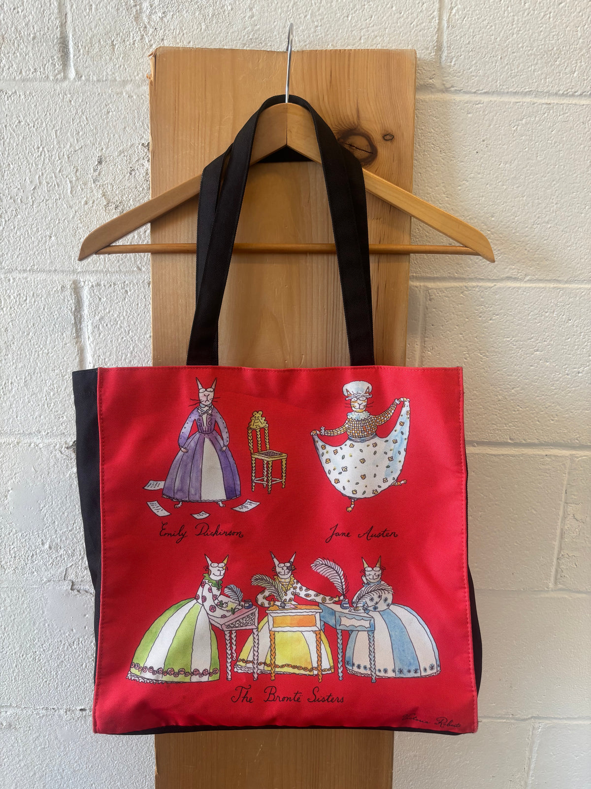 Whimsical Literary Cat Tote