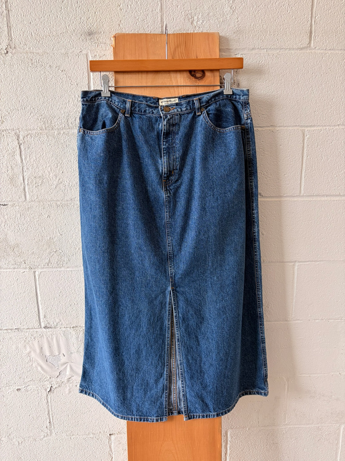 Vtg Eddie Bauer Denim Skirt : 36” W
