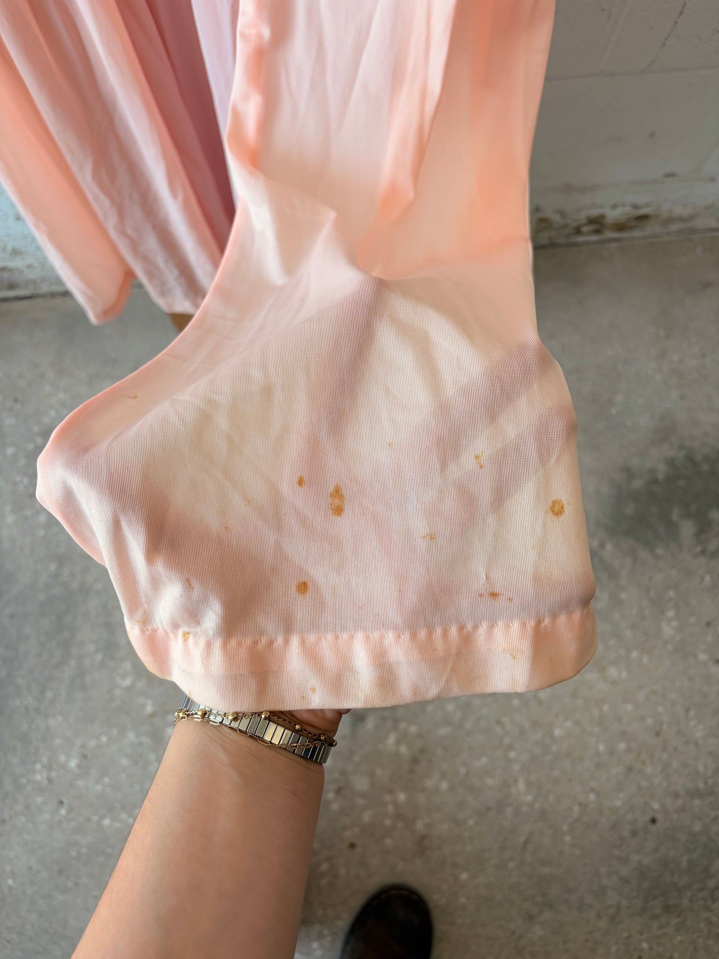 Vtg Pink & White Lace Peignoir Set : M/L