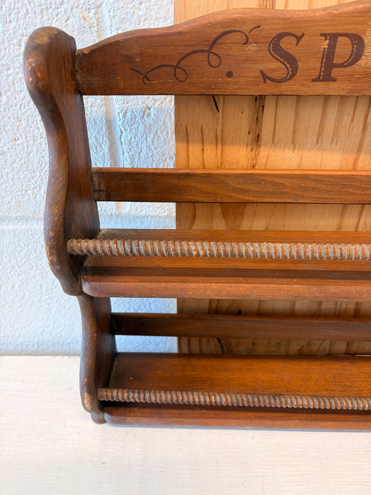 Vtg Two Tier Wooden Spice Rack (Local Pick Up Only)