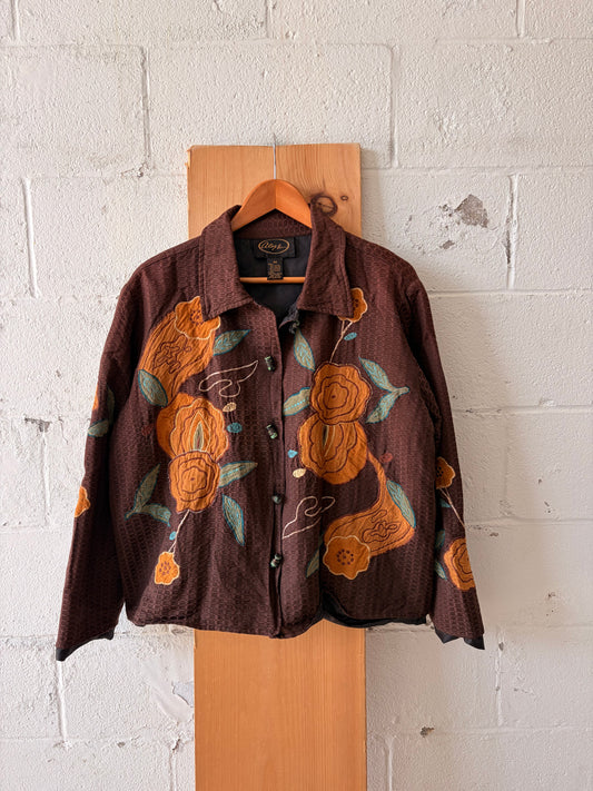 Vtg Alex Kim Floral Jacket : 2X