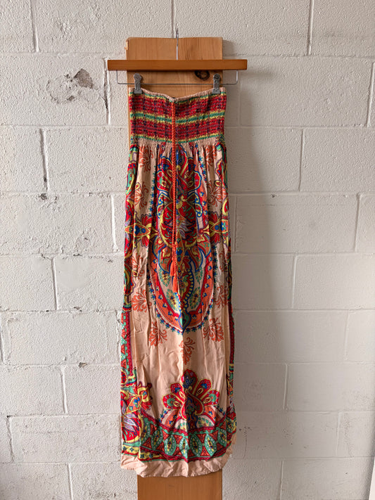 Colorful Boho Strapless Dress : S