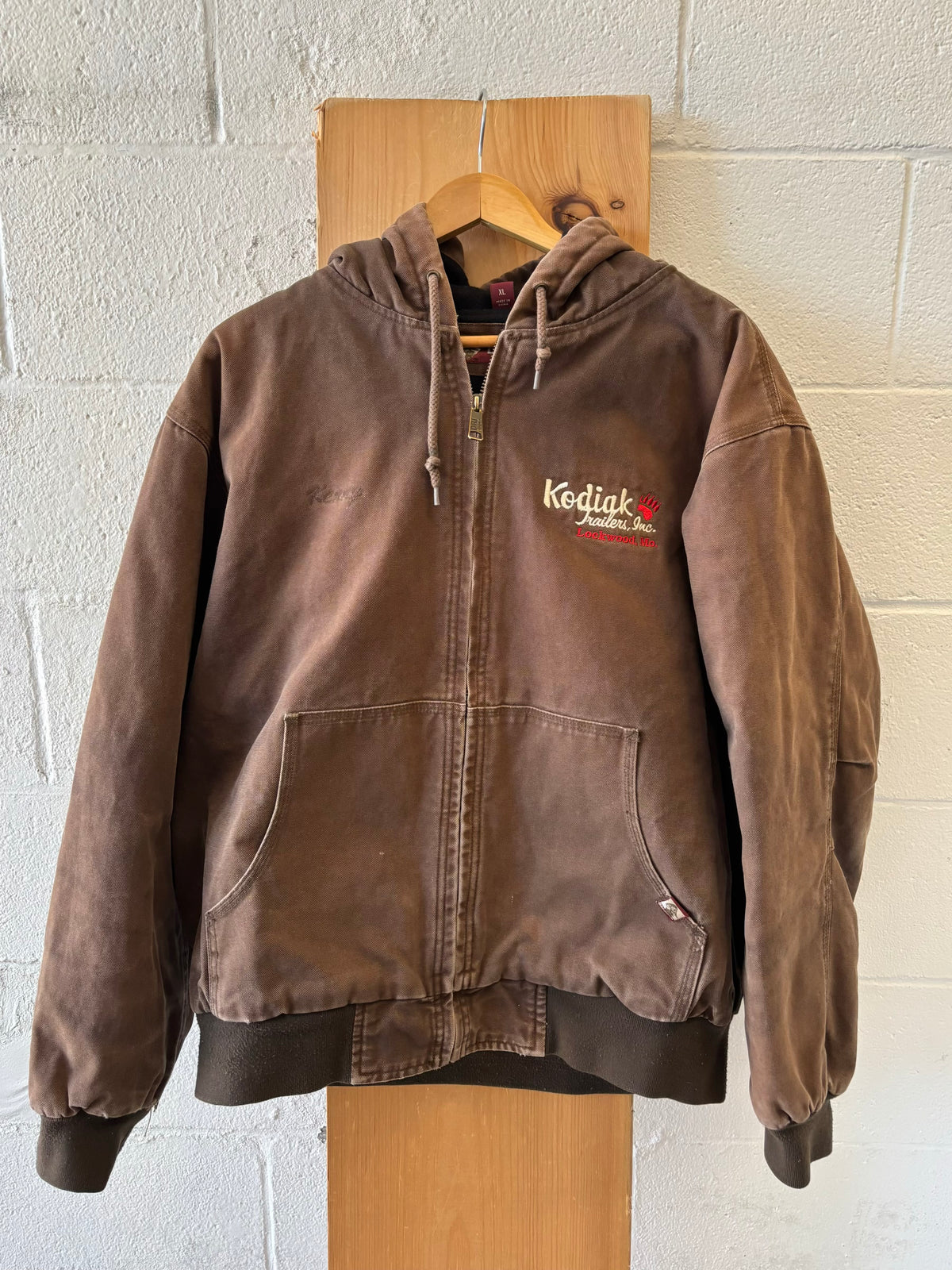 Vtg Sun Faded Brown Work Coat : XL