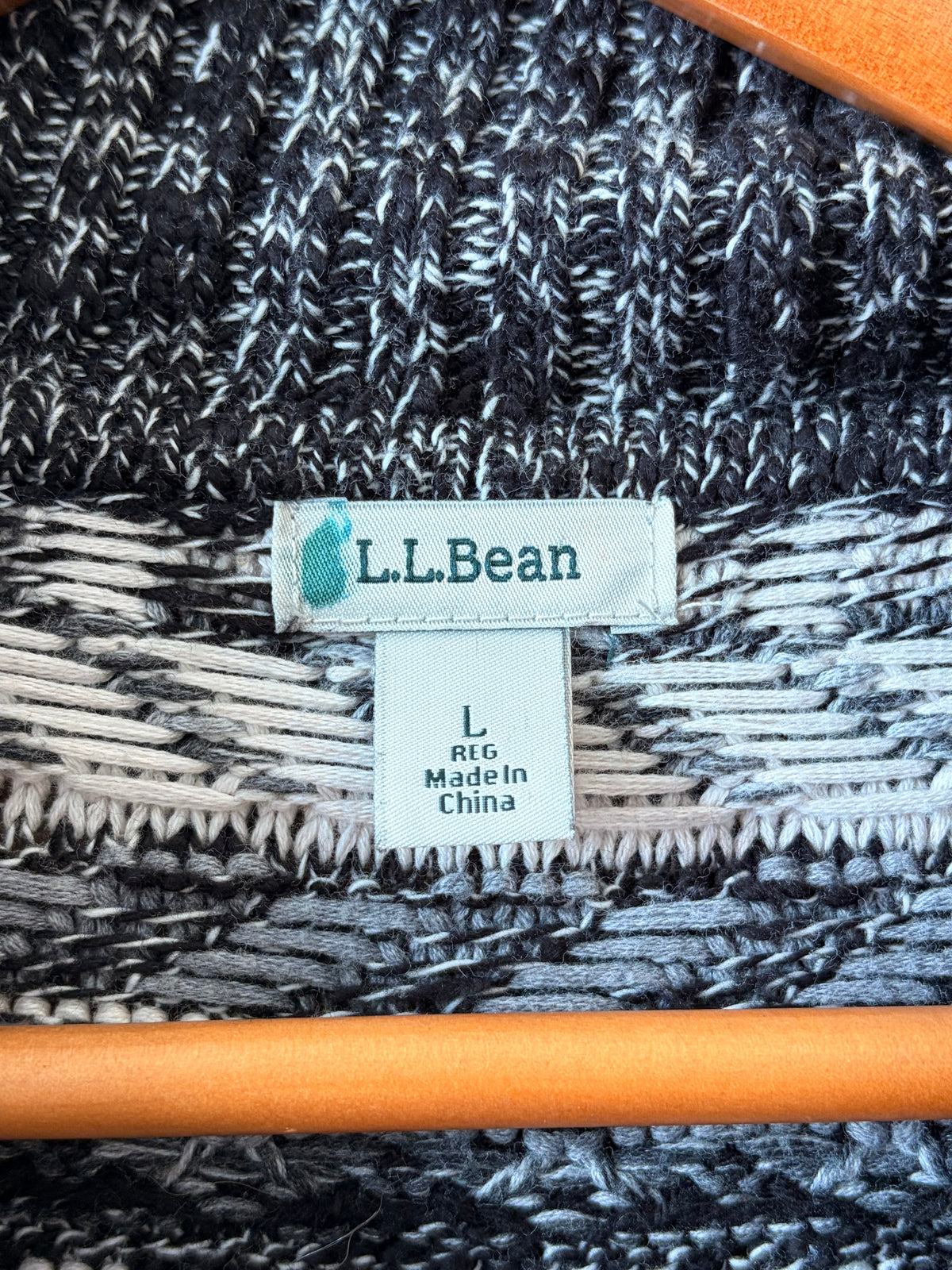 L.L Bean Patterned Zip Up Sweater : L