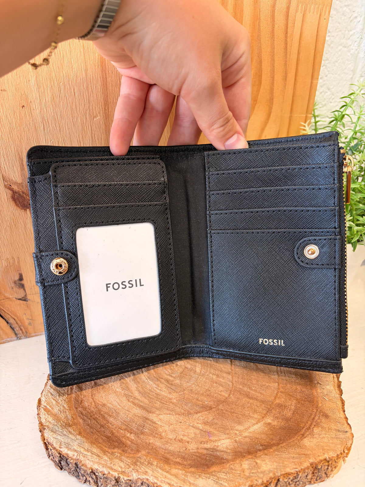 Black Fossil Emery Wallet