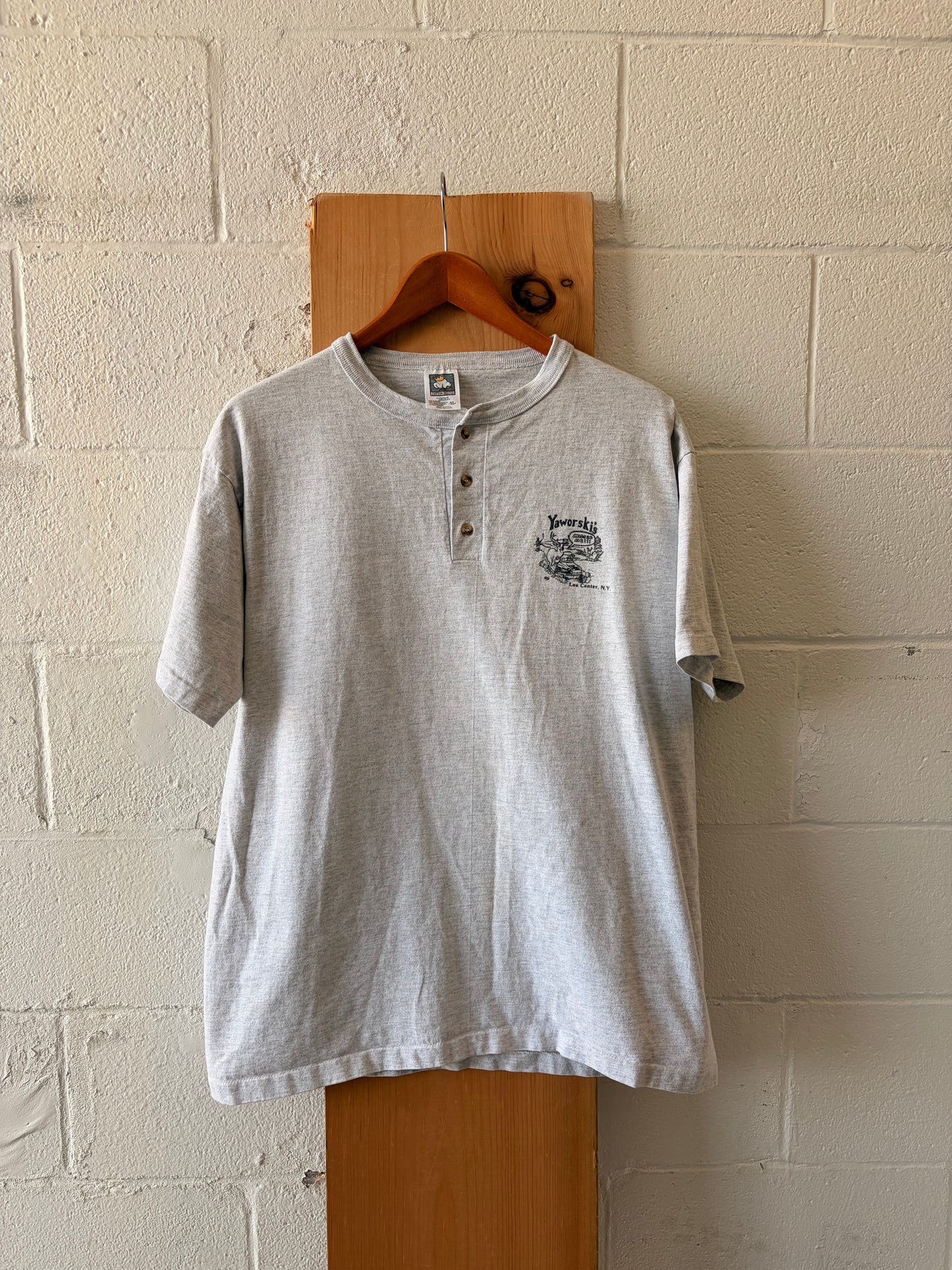 Vtg Single Stitch Yaworski's Deer Henley Tee : XL