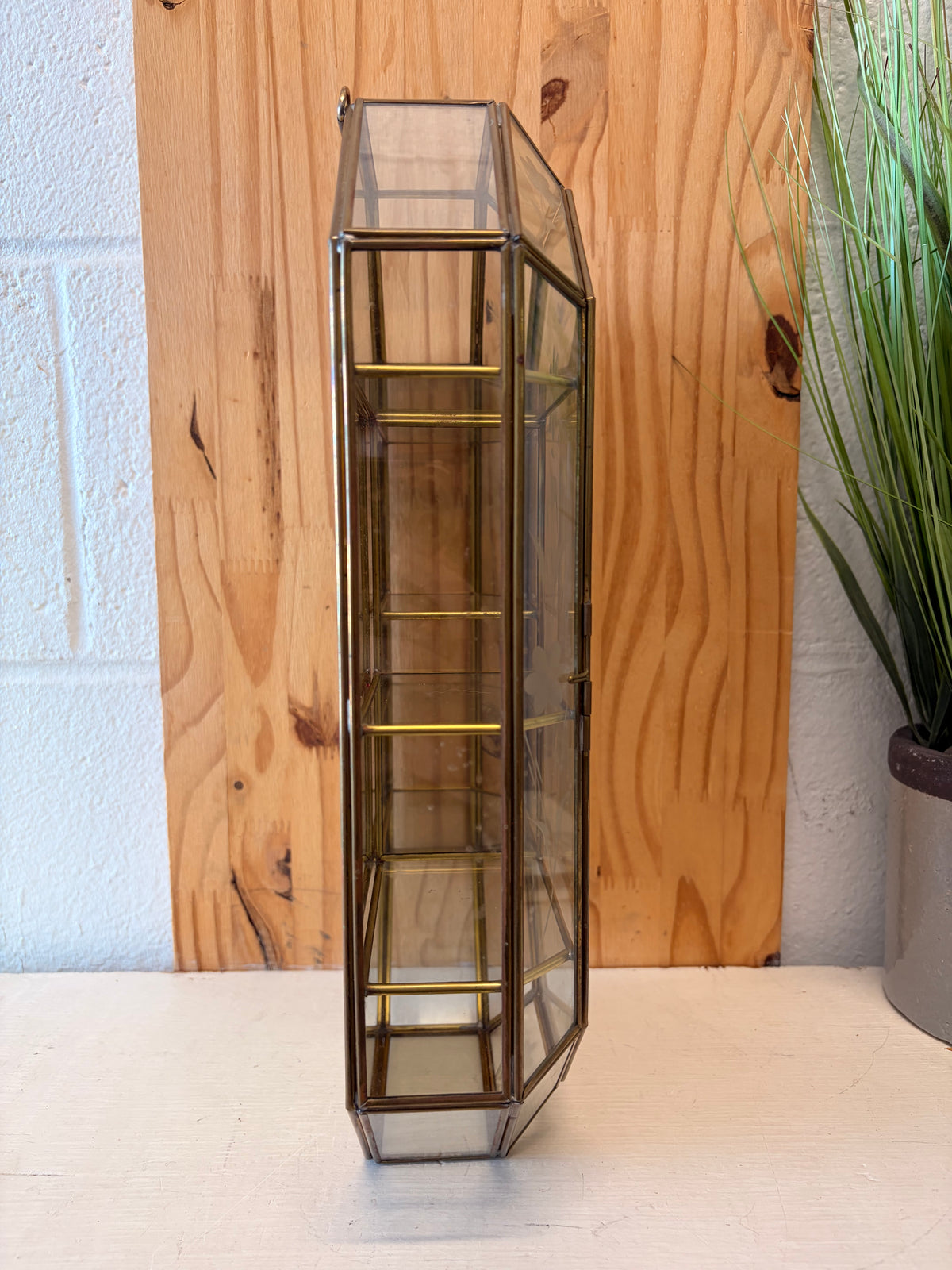 Floral Etched Glass Trinket Case (Local Pick Up Only)