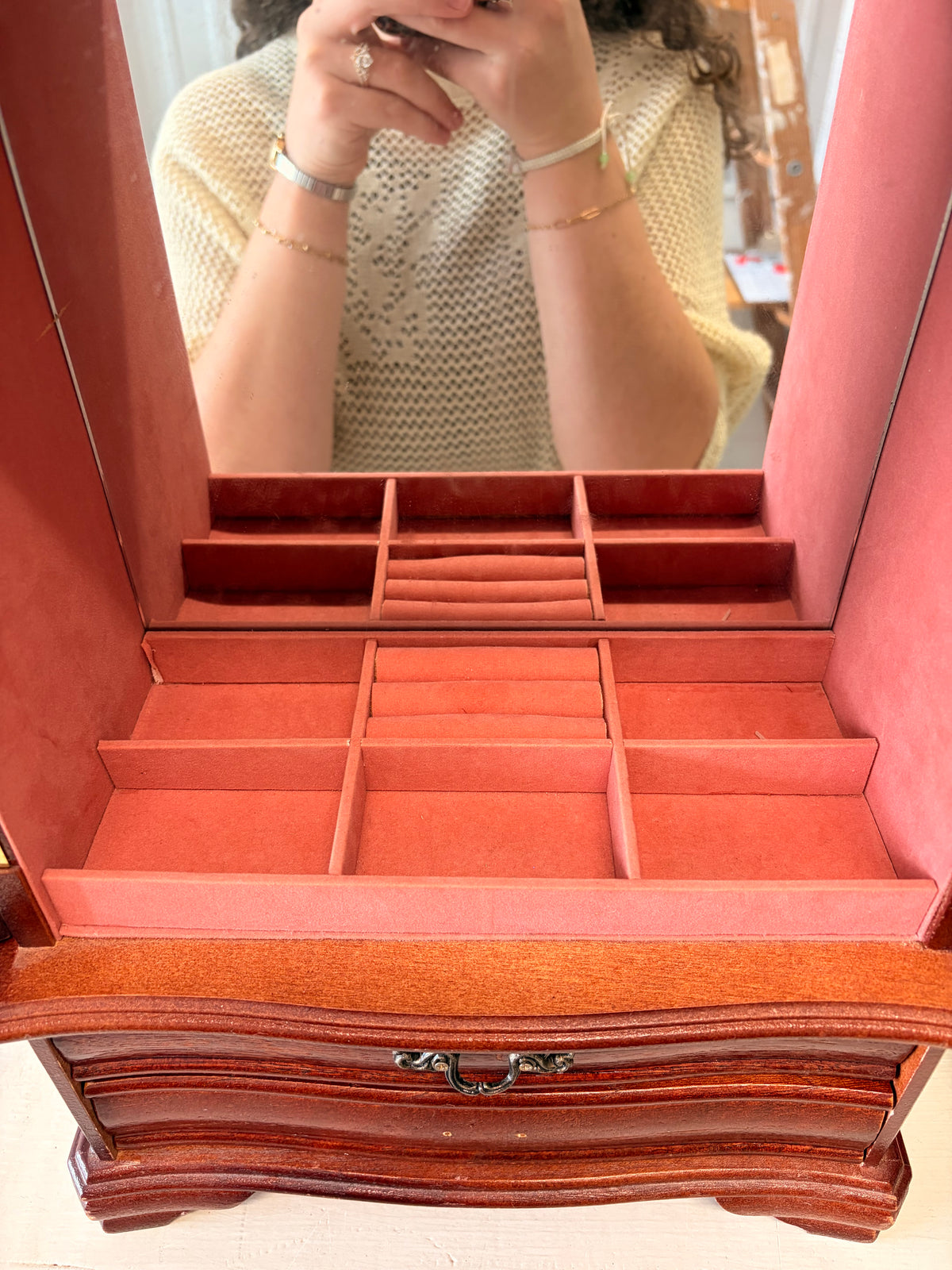 Vtg Floral Jewelry Armoire (Local Pick Up Only - As Is)