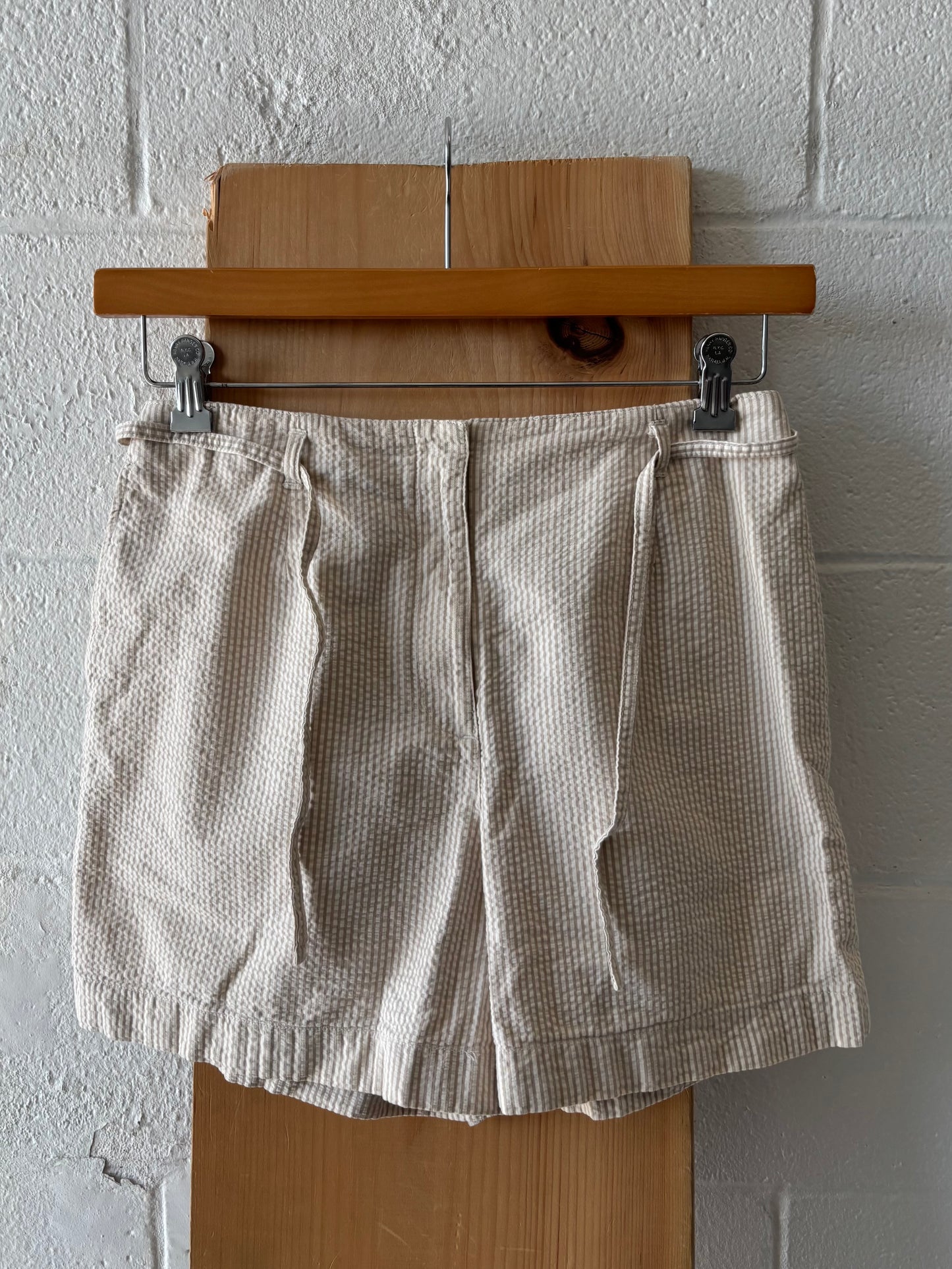 Cream & White Striped Shorts : 8