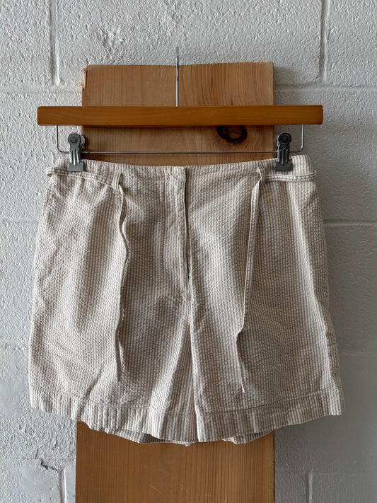 Cream & White Striped Shorts : 8