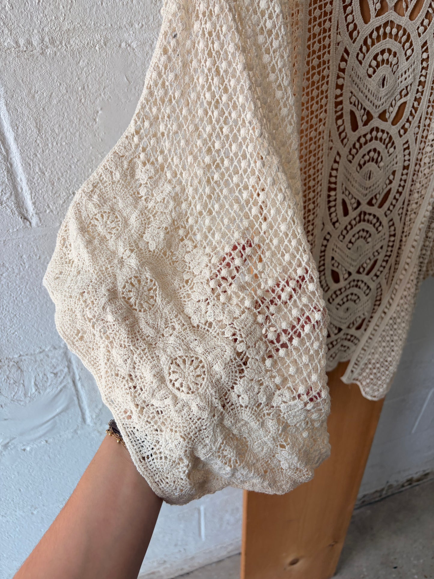 Boho Crochet Open Cardigan : XL-XXL