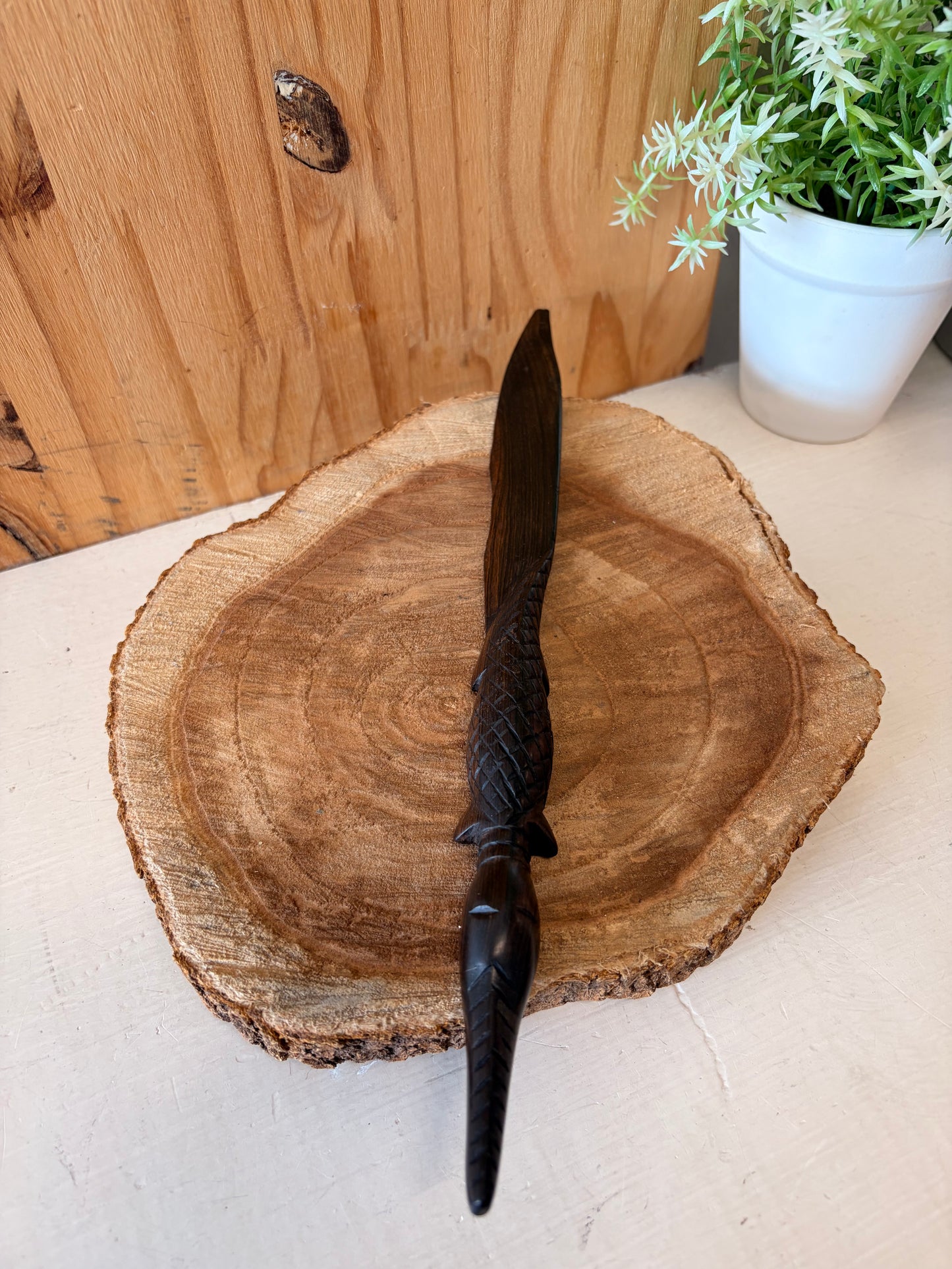 Carved Wooden Alligator