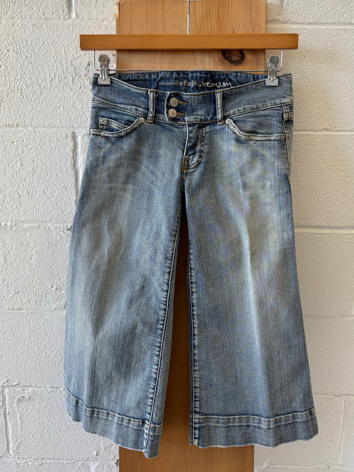 Y2K Lowrise Denim Wide Leg Capris : 5