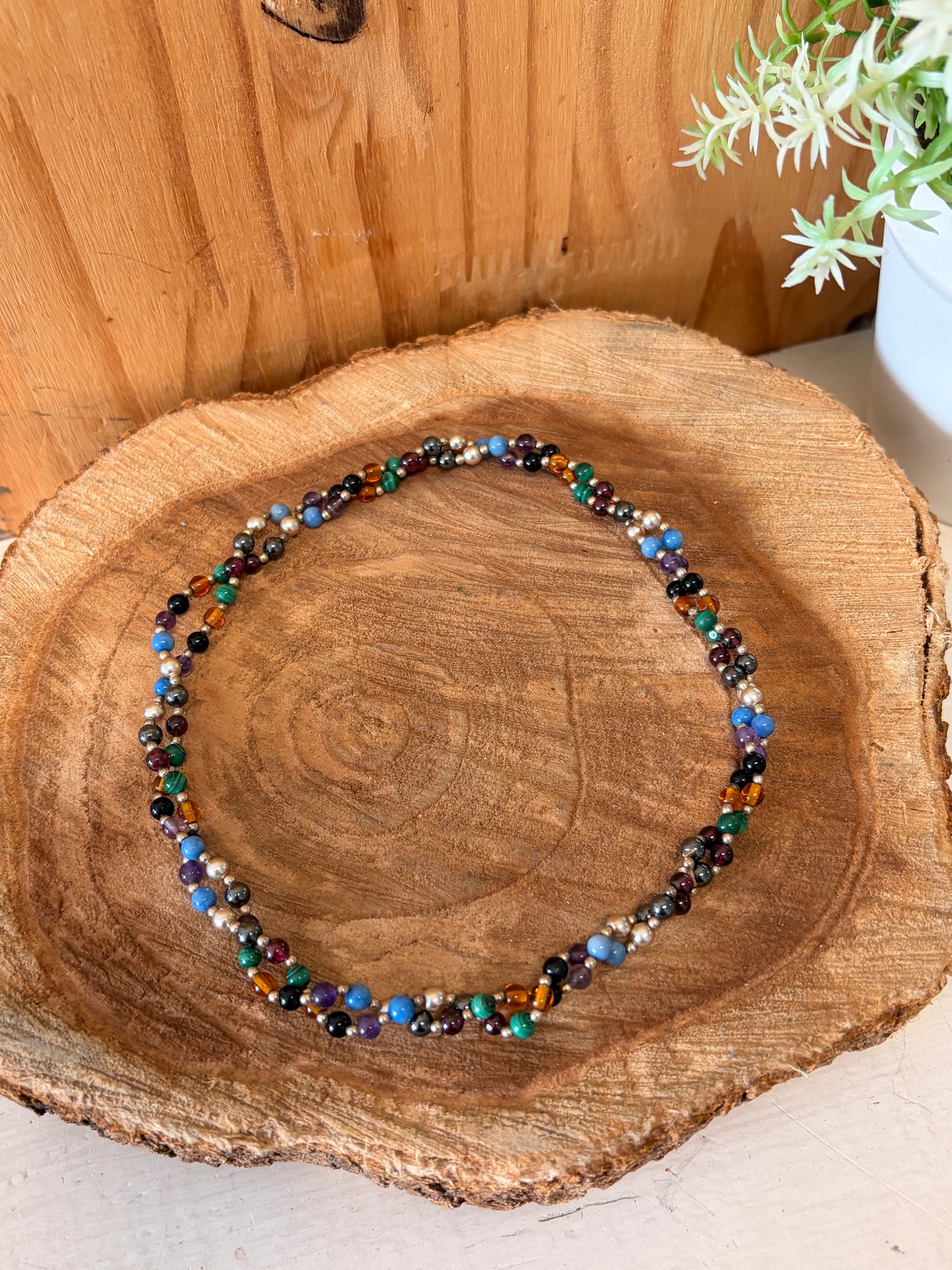 Beaded Elastic Choker Necklace