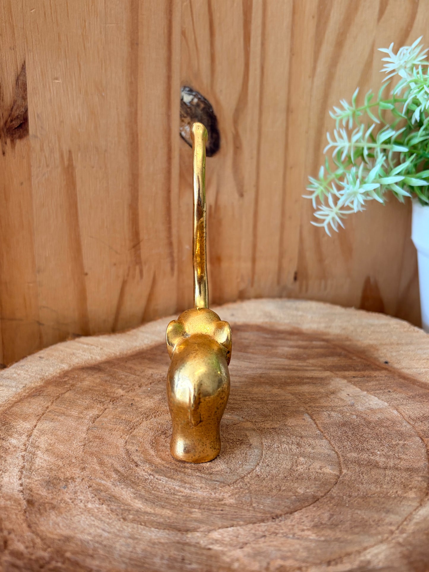 Brass Tone Elephant Ring Holder
