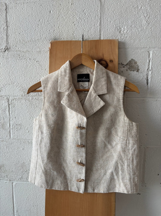 Vtg Beige Cropped Vest : 8