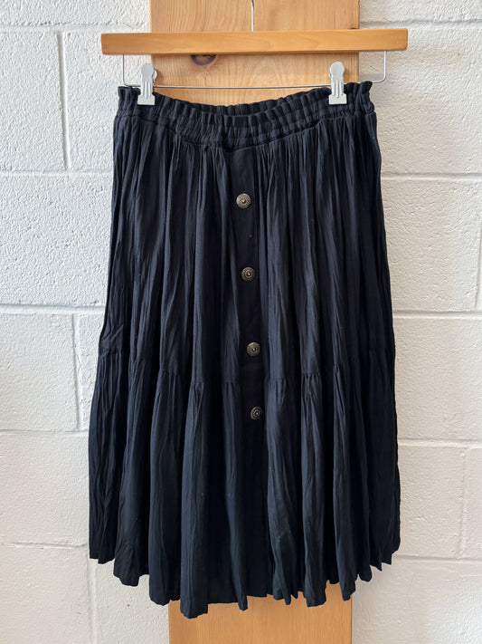 Vtg Black Skirt : L