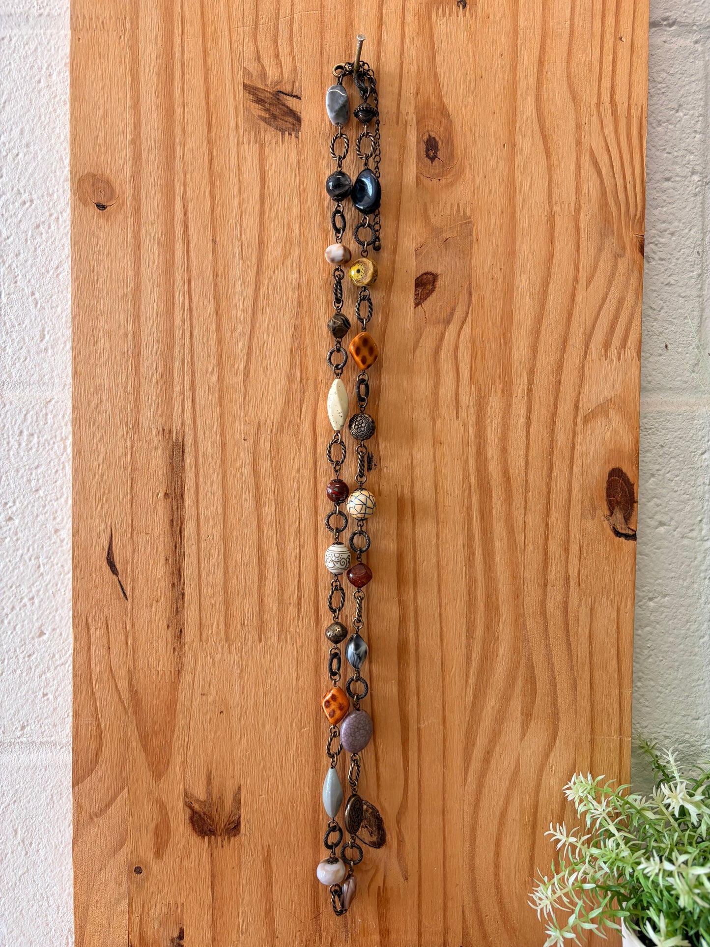Long Multi Beaded Chain Necklace