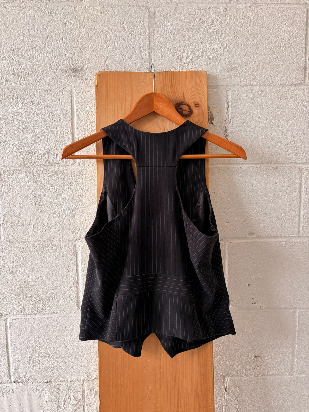 Black Pinstriped Vest : M