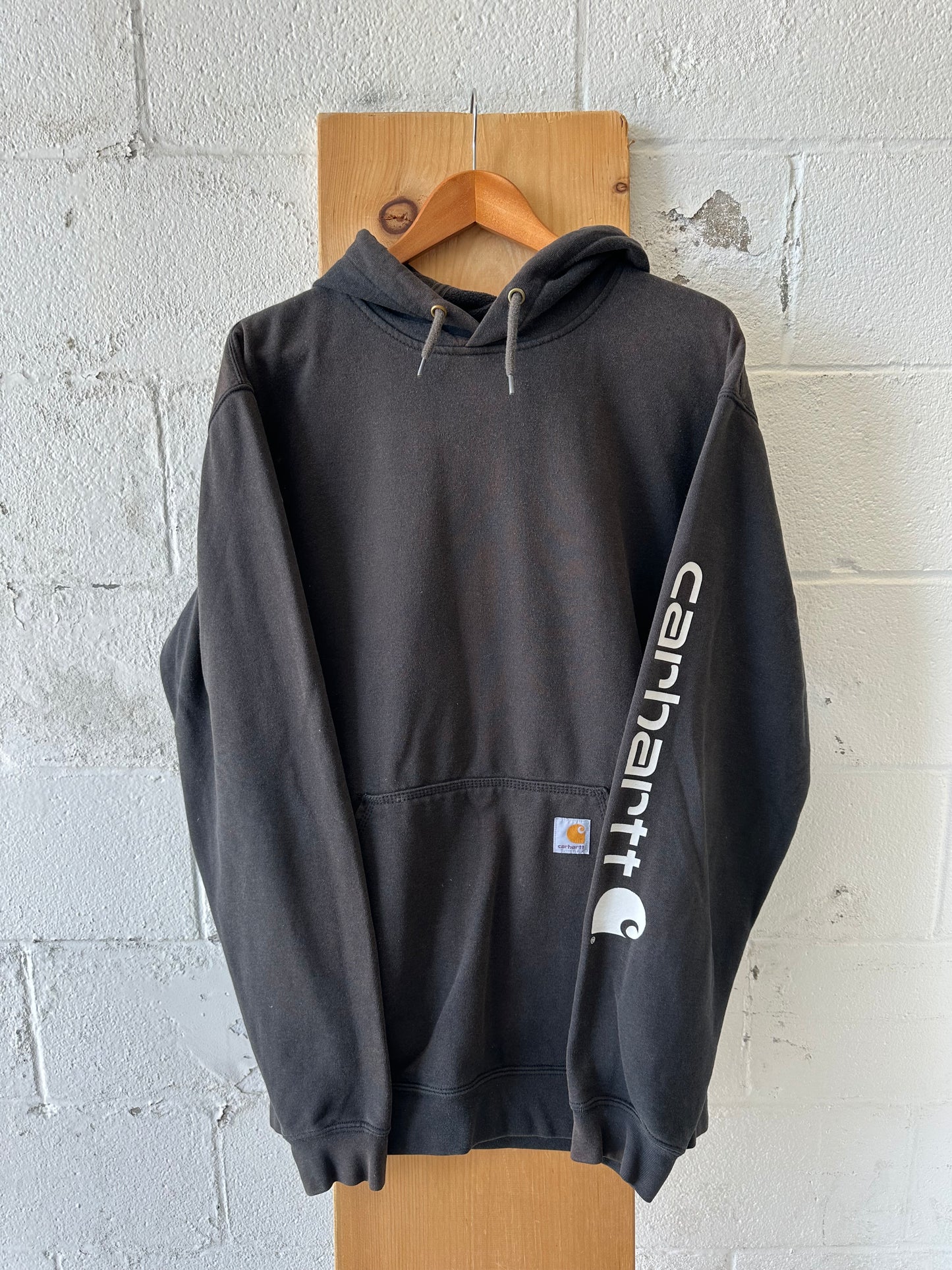 Faded Black Carhartt Hoodie : L
