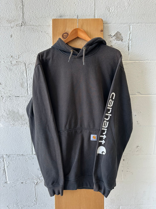 Faded Black Carhartt Hoodie : L