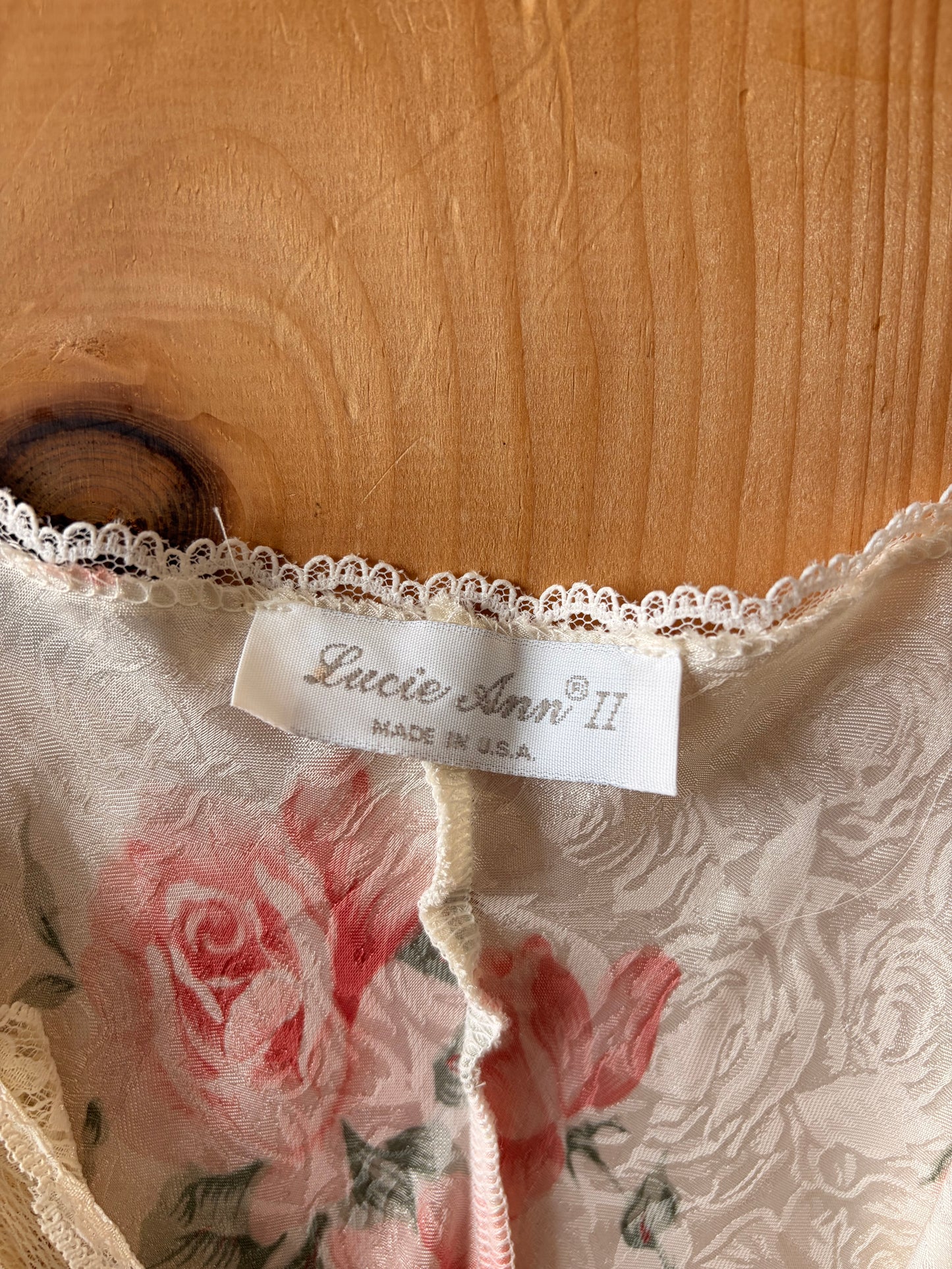 Vtg Long Floral Nightgown : L