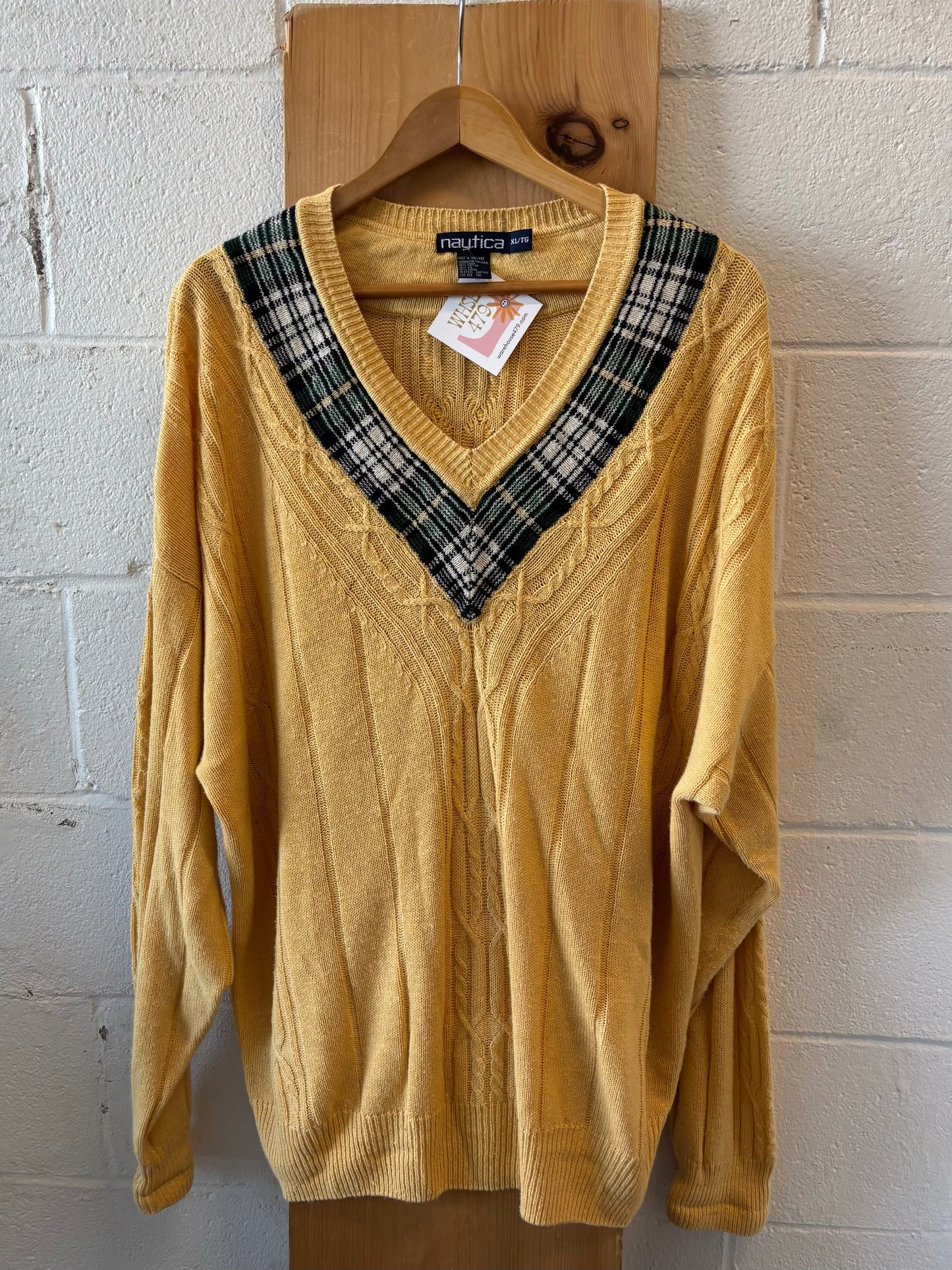 Vtg Nautica V-Neck Sweater : XL