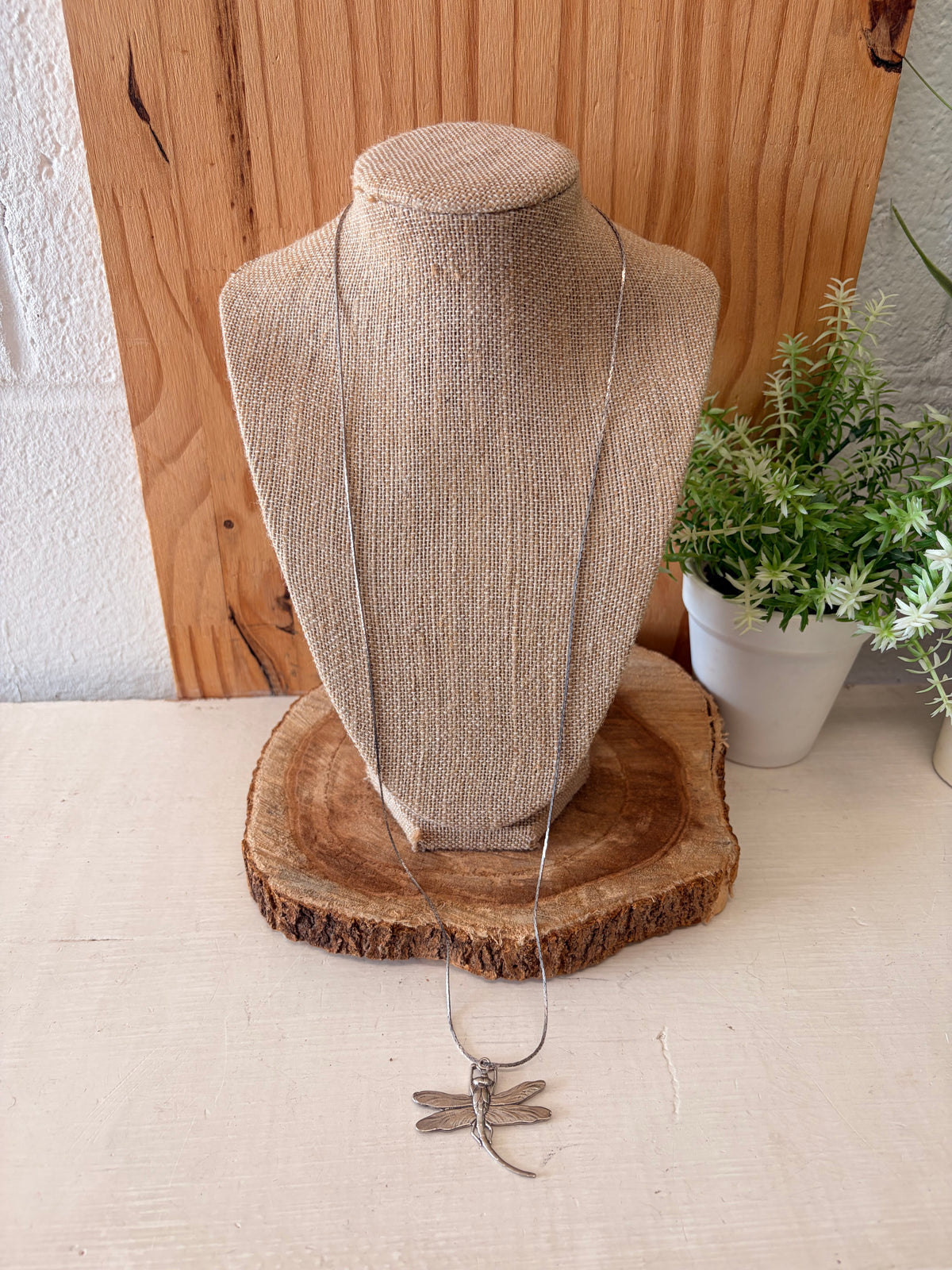 Sterling Dragonfly Pendant Necklace