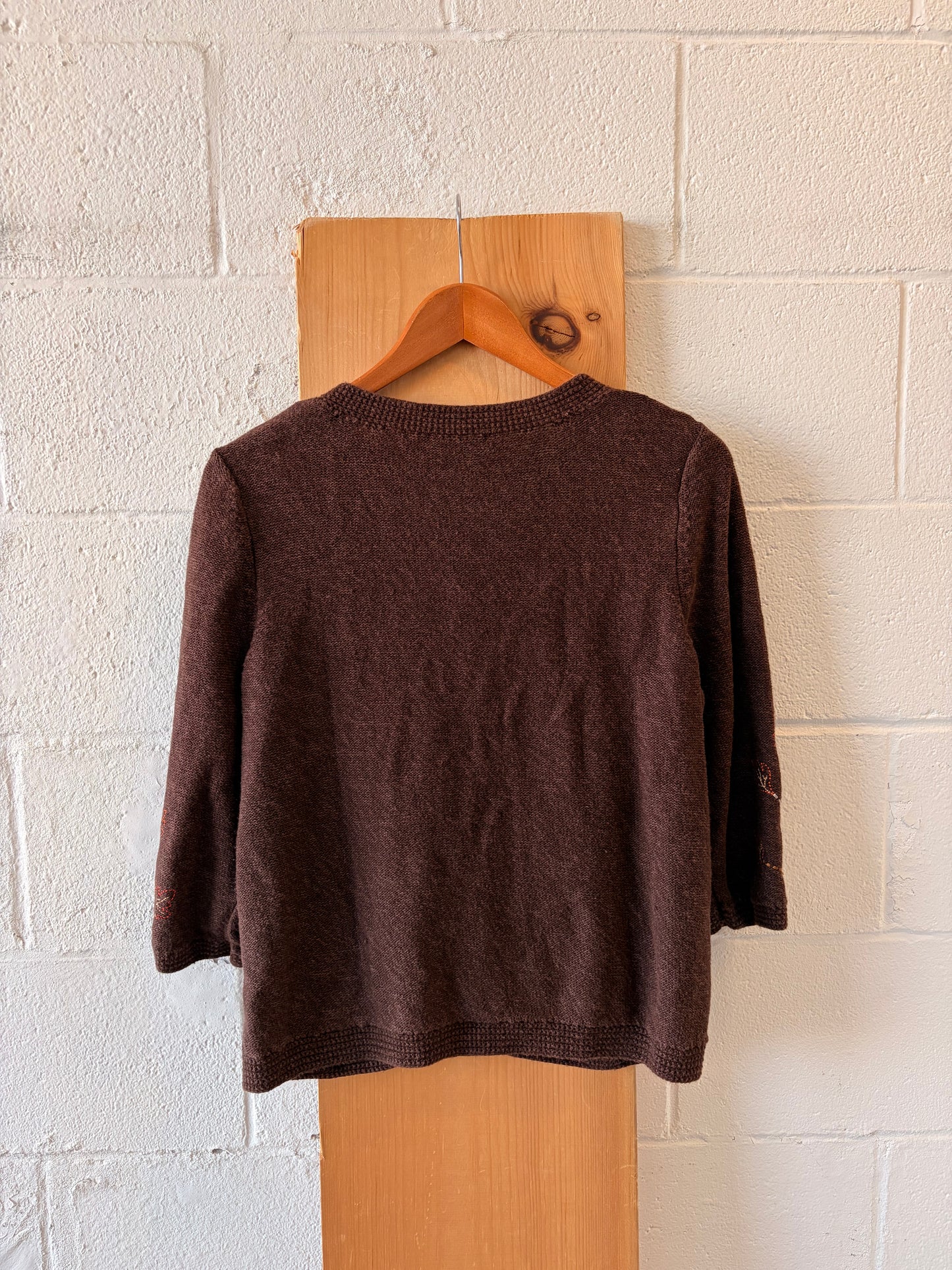 Autumn Leaf Embroidered Cardigan : M