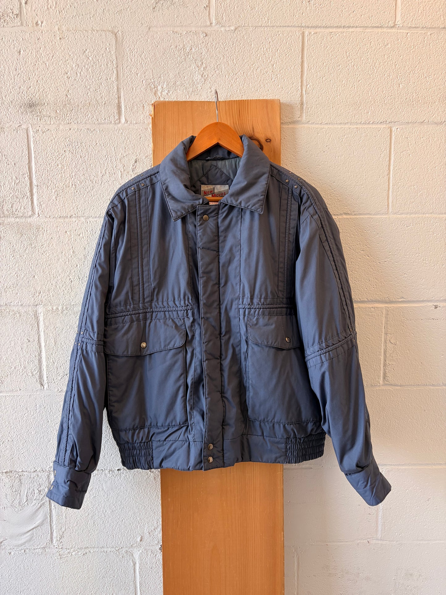 80’s Slate Blue Puffer Coat : L