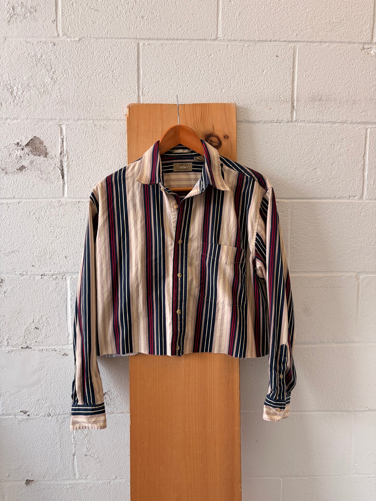 Cropped Striped Button Up : M