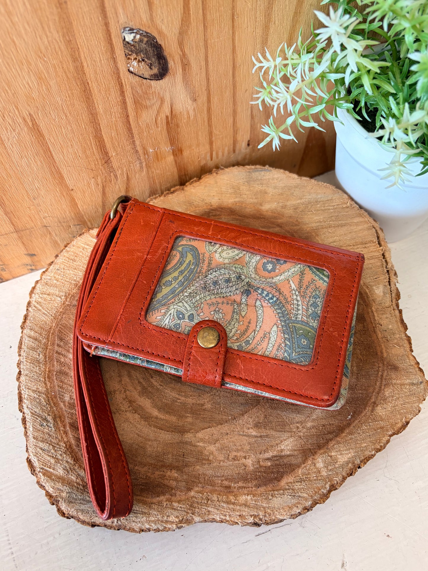 Burnt Orange Wristlet