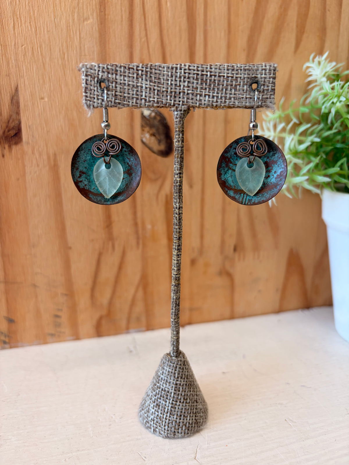 Boho Copper Disc Earrings