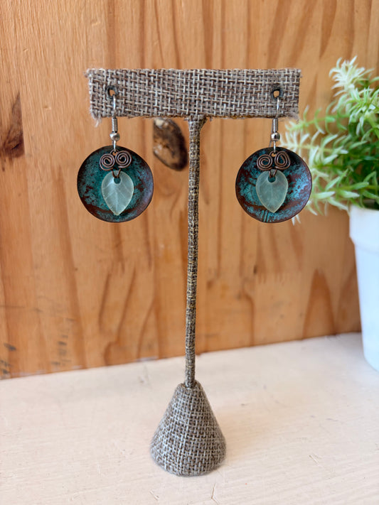 Boho Copper Disc Earrings