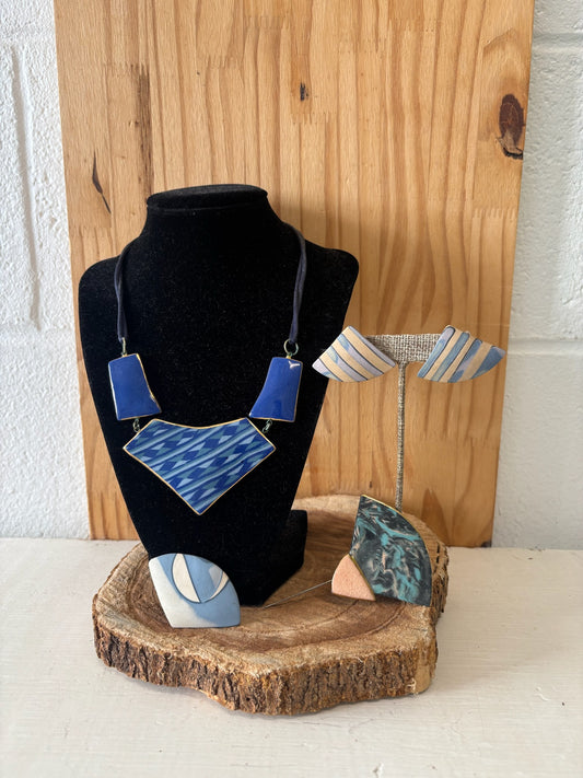 Blue Geometric Jewelry Set